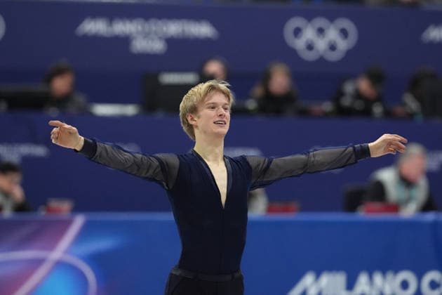 Italy s Daniel Grassl competes during the Figure skating, Eiskunstlauf Men Single Skating Short Program at the Milano Cortina 2026 Winter Olympics, in Milan (Italy) February 10, 2026 (Photo Claudio Furlan LaPresse)  Copyright: xClaudioxFurlan LaPressex