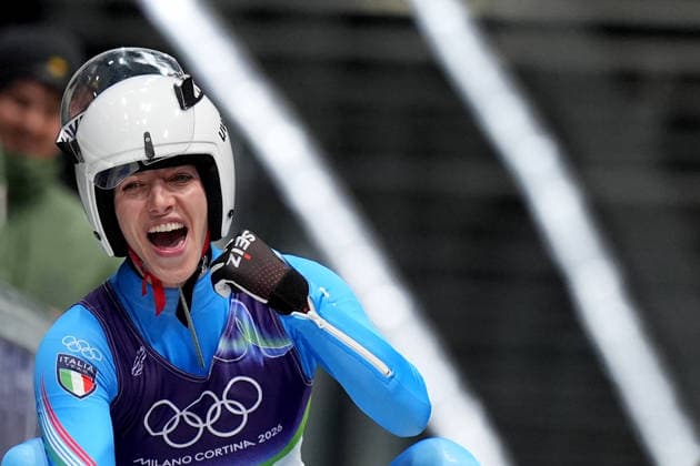 Italy ™ s HOFER Verena during Luge Women™s single manche 4 at the Cortina Sliding Centre at the Milano Cortina 2026 Winter Olympics, in Cortina (Italy) February 10 , 2026 (Spada LaPresse)  Copyright: xSpada LaPressex