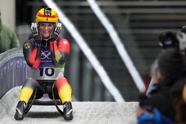 Germany ™ s BERREITER Anna during Luge Women™s single manche 4 at the Cortina Sliding Centre at the Milano Cortina 2026 Winter Olympics, in Cortina (Italy) February 10 , 2026 (Spada LaPresse)  Copyright: xSpada LaPressex