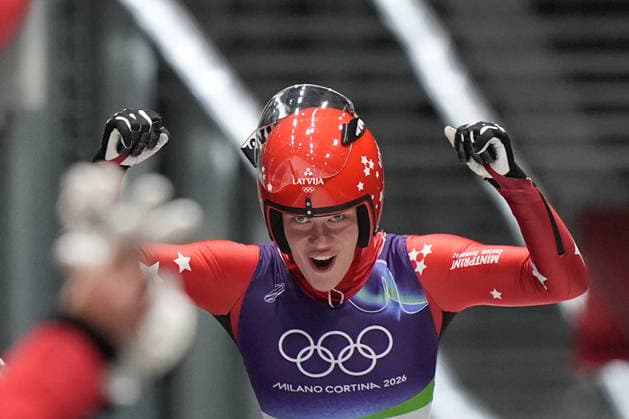 Latvia ™s BOTA Elina silver medal during Luge Women™s single manche 4 at the Cortina Sliding Centre at the Milano Cortina 2026 Winter Olympics, in Cortina (Italy) February 10 , 2026 (Spada LaPresse)  Copyright: xSpada LaPressex