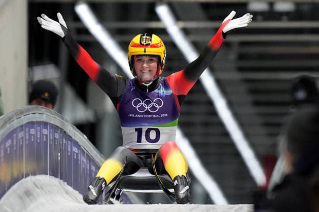 Germany ™ s BERREITER Anna during Luge Women™s single manche 4 at the Cortina Sliding Centre at the Milano Cortina 2026 Winter Olympics, in Cortina (Italy) February 10 , 2026 (Spada LaPresse)  Copyright: xSpada LaPressex