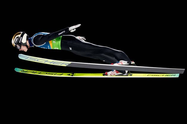 OLYMPICS - Winter Olympic Games, Olympische Spiele, Olympia, OS Milano Cortina 2026 PREDAZZO,ITALY,10.FEB.26 - OLYMPICS, Ski jumping, Skispringen, Ski, nordisch - Winter Olympic Games Milano Cortina 2026, normal hill, mixed team. Image shows Enzo Milesi (FRA).  GEPAxpictures xMatthiasxTrinkl