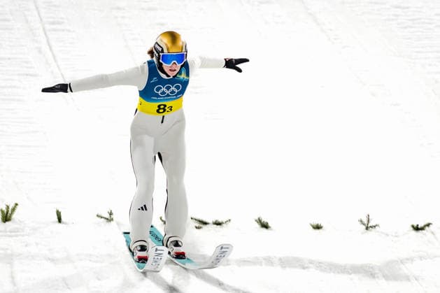 OLYMPICS - Winter Olympic Games, Olympische Spiele, Olympia, OS Milano Cortina 2026 PREDAZZO,ITALY,10.FEB.26 - OLYMPICS, Ski jumping, Skispringen, Ski, nordisch - Winter Olympic Games Milano Cortina 2026, normal hill, mixed team. Image shows Eirin Maria Kvandal (NOR).  GEPAxpictures xMatthiasxTrinkl