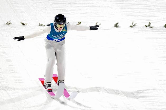 OLYMPICS - Winter Olympic Games, Olympische Spiele, Olympia, OS Milano Cortina 2026 PREDAZZO,ITALY,10.FEB.26 - OLYMPICS, Ski jumping, Skispringen, Ski, nordisch - Winter Olympic Games Milano Cortina 2026, normal hill, mixed team. Image shows Tate Frantz (USA).  GEPAxpictures xMatthiasxTrinkl