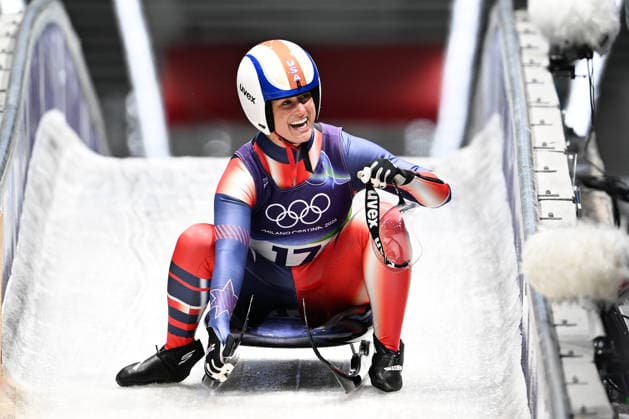 (260210) -- CORTINA D AMPEZZO, Feb. 10, 2026 -- Emily Fischnaller of the United States reacts after the luge women s singles run 3 at the Milan-Cortina 2026 Olympic Winter games, Winterspiele,Spiele, Summer games in Cortina, Italy, Feb. 10, 2026. ) (MICO2026)ITALY-CORTINA D AMPEZZO-OLYMPIC WINTER GAMES-LUGE-WOMEN S SINGLES LianxYi 