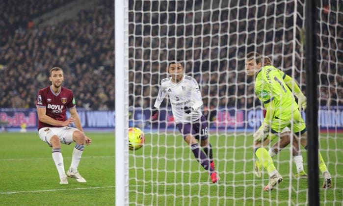 West Ham United v Manchester United, ManU Stratford, UK - 10 Feb 2026 Goal scored by Casemiro of Manchester United before being disallowed for offside during the Premier League Match between West Ham United and Manchester United at the London Stadium, Stratford on 10 February 2026 ( London London Stadium Stratford England Copyright: xJoshxSmith PPAUKx PPA-246762
