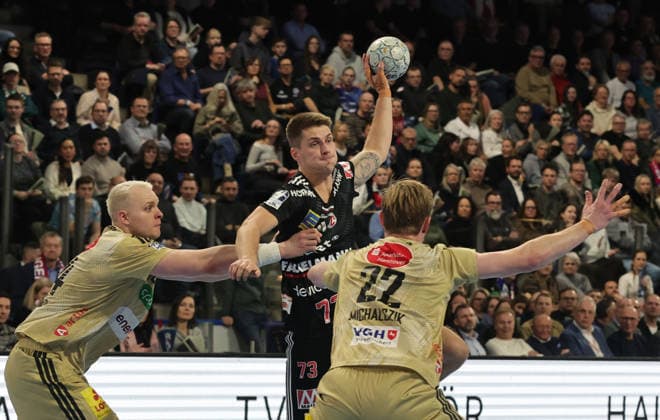 10 02 2026 Handball 1 Bundesliga DAIKIN HBL Season 2025 2026 20 Matchday HC Erlangen Metropolregion Nürnberg HCE TSV Hannover Burgdorf Die Recken DaMa xdaxmax Justus Fischer 54, TSV Hannover Burgdorf Viggo Kristjansson 73, HC Erlangen HCE Marian Michalczik 22, TSV Hannover Burgdorf