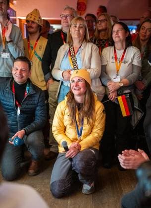MILANO CORTINA 2026 - OLYMPISCHE WINTERSPIELE - CORTINA D™AMPEZZO - RODELN - FRAUEN EINZEL ** NUR FÜR REDAKTIONELLE ZWECKE ** EDITORIAL USE ONLY **<p>10 02 2026-Cortina d™Ampezzo: Olympische Winterspiele Milano Cortina 2026 Rodeln Cortina Sliding Centre Event: Frauen Einzel im Foto: Olympiasiegerin Julia Taubitz (Deutschland) am Abend beim Empfang im Deutschen Haus. ( Italien Venetien Cortina d™Ampezzo Copyright: SaschaxFromm *** MILANO CORTINA 2026 OLYMPIC WINTER GAMES CORTINA D™AMPEZZO LUNGING WOMEN SINGLE FOR EDITORIAL PURPOSES ONLY p 10 02 2026 Cortina d™Ampezzo Olympic Winter Games Milano Cortina 2026 Luge Cortina Sliding Centre Event Women Single in the photo Olympic Champion Julia Taubitz Germany in the evening at the reception in the German House Italy Veneto Cortina d™Ampezzo Copyright SaschaxFromm Copyright: SaschaxFromm doc84iuyx8ncg7ghq2pa5a ,EDITORIAL USE ONLY