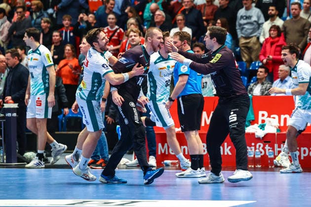 Handball I Men I Season 2025 2026 I Bundesliga I 20 Matchday I HSV Hamburg SC DHFK Leipzig I 10 02 2026 Cheers from the players of SC DHFK Leipzig Copyright: xLobeca RalfxHomburgx