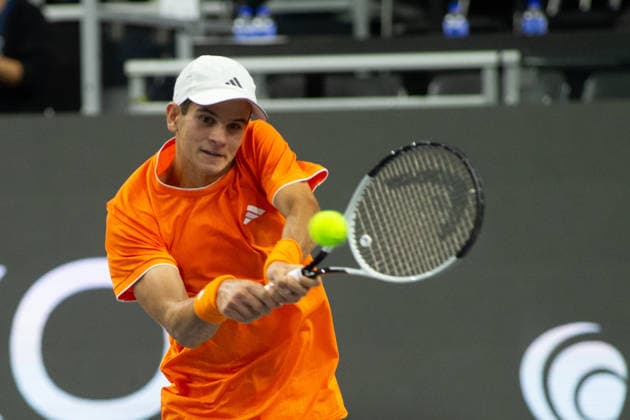 February 10, 2026, Frisco, Texas, USA: RAPHAEL JODAR (ESP) hits the ball during a menÃ¢â‚¬â ¢s singles match at 2026 Nexo Dallas Open at The Ford Center at The Star in Frisco, Texas. Denis Shapovoalov defeated Raphael Jodar, 6:1, 6:2. Frisco USA - ZUMAh193 20260210_zsp_h193_206 Copyright: xDanielxMcGregor-Huyerx