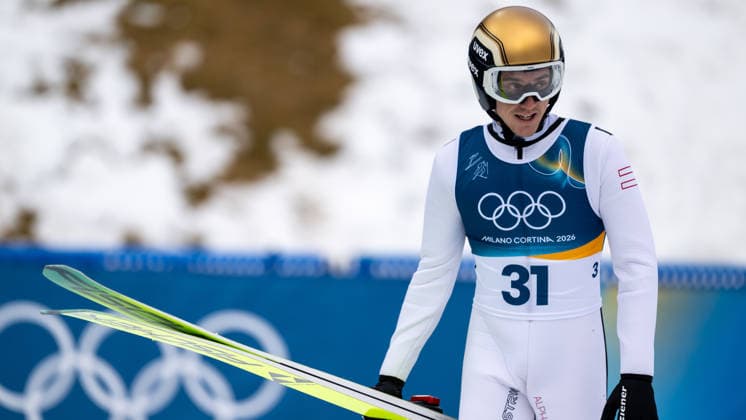 OLYMPICS - Winter Olympic Games, Olympische Spiele, Olympia, OS Milano Cortina 2026 PREDAZZO,ITALY,11.FEB.26 - OLYMPICS, NORDIC SKIING, NORDIC COMBINED, Ski jumping, Skispringen, Ski, nordisch - Winter Olympic Games Milano Cortina 2026, normal hill, men. Image shows Thomas Rettenegger (AUT).  GEPAxpictures xOliverxLerch