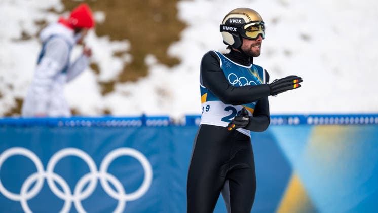 OLYMPICS - Winter Olympic Games, Olympische Spiele, Olympia, OS Milano Cortina 2026 PREDAZZO,ITALY,11.FEB.26 - OLYMPICS, NORDIC SKIING, NORDIC COMBINED, Ski jumping, Skispringen, Ski, nordisch - Winter Olympic Games Milano Cortina 2026, normal hill, men. Image shows Johannes Rydzek (GER).  GEPAxpictures xOliverxLerch