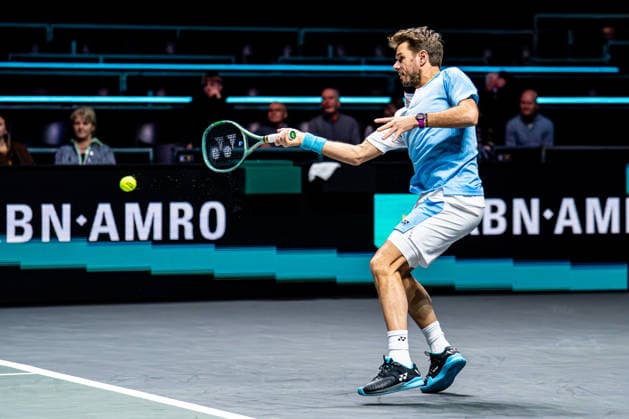2026-02-11 ABN AMRO Open - Day Three ROTTERDAM, NETHERLANDS - FEBRUARY 11: Stanislas Wawrinka competing during Day Three of the ABN AMRO Open at Rotterdam Ahoy on February 11, 2026 in Rotterdam, Netherlands. (Photo by Gabriel Calvino Alonso BSR Agency) Rotterdam Netherlands Content not available for redistribution in The Netherlands directly or indirectly through any third parties. Copyright: xBSRxAgencyx