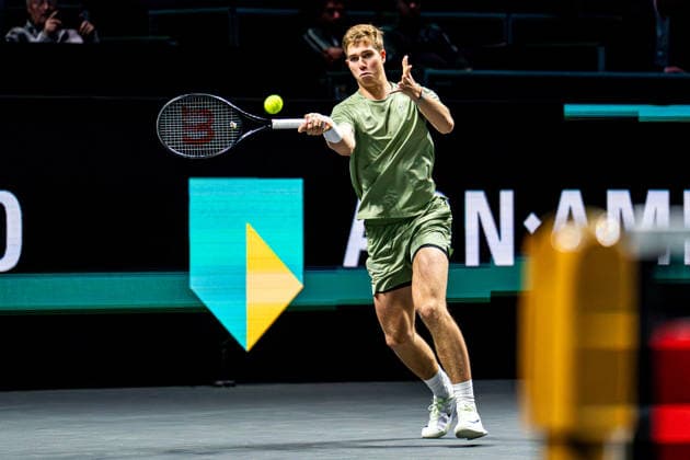 2026-02-11 ABN AMRO Open - Day Three ROTTERDAM, NETHERLANDS - FEBRUARY 11: Thijs Boogaard competing during Day Three of the ABN AMRO Open at Rotterdam Ahoy on February 11, 2026 in Rotterdam, Netherlands. (Photo by Gabriel Calvino Alonso BSR Agency) Rotterdam Netherlands Content not available for redistribution in The Netherlands directly or indirectly through any third parties. Copyright: xBSRxAgencyx