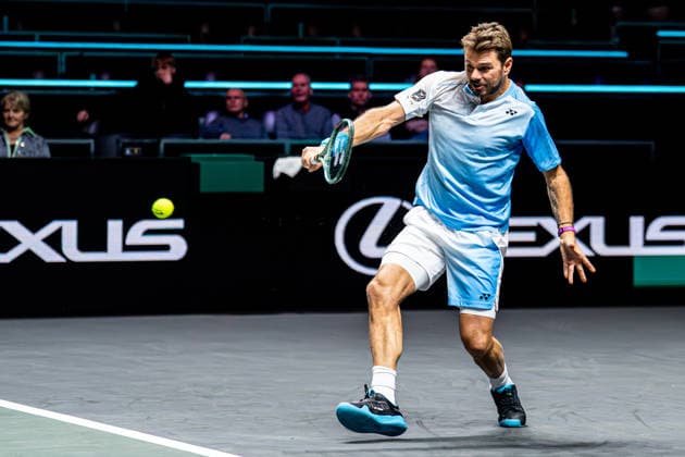 2026-02-11 ABN AMRO Open - Day Three ROTTERDAM, NETHERLANDS - FEBRUARY 11: Stanislas Wawrinka competing during Day Three of the ABN AMRO Open at Rotterdam Ahoy on February 11, 2026 in Rotterdam, Netherlands. (Photo by Gabriel Calvino Alonso BSR Agency) Rotterdam Netherlands Content not available for redistribution in The Netherlands directly or indirectly through any third parties. Copyright: xBSRxAgencyx