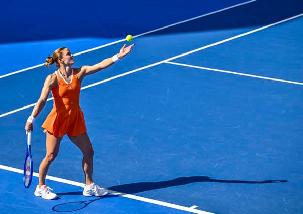 WTA, Tennis Damen QATAR TOTALENERGIES OPEN 2026-ROUND OF 16 Maria Sakkari of Greece competes in her round of 16 match against Varvara Gracheva of France during the WTA Qatar TotalEnergies Open 2026 tennis tournament at the Khalifa International Tennis Complex in Doha, Qatar, on February 11, 2026. ¨ ¨¨ DOHA Qatar Copyright: xNOUSHADx