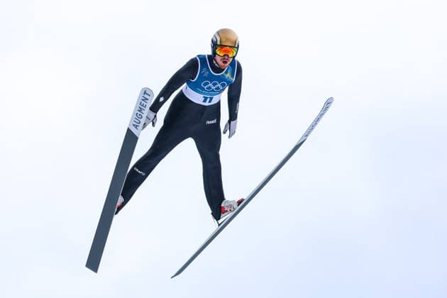 Olympische Winterspiele Milano Cortina 2026 Nordische Kombination Einzel Gundersen Normalschanze 10km am 11.02.2026 an der Predazzo Ski jumping, Skispringen, Ski, nordisch Stadium in Predazzo Mael Tyrode ( Frankreich ) *** Olympic Winter Games Milano Cortina 2026 Nordic Combined Individual Gundersen Normal Hill 10km on 11 02 2026 at the Predazzo Ski Jumping Stadium in Predazzo Mael Tyrode France xMSx