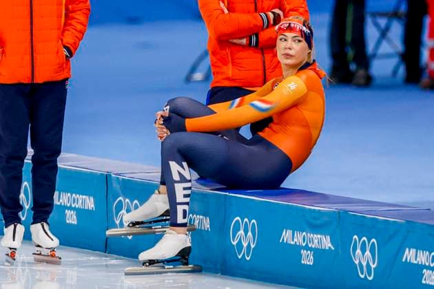 Jutta Leerdam of the Netherlands looks on Training and Practice, Milano Cortina 2026 Winter Olympics: Day 5, Speed skating, Eisschnelllauf - Milano Cortina 2026 Winter Olympics: Day 5, Milano Speed Skating Stadium, February 11, 2026, Milan, Italy.