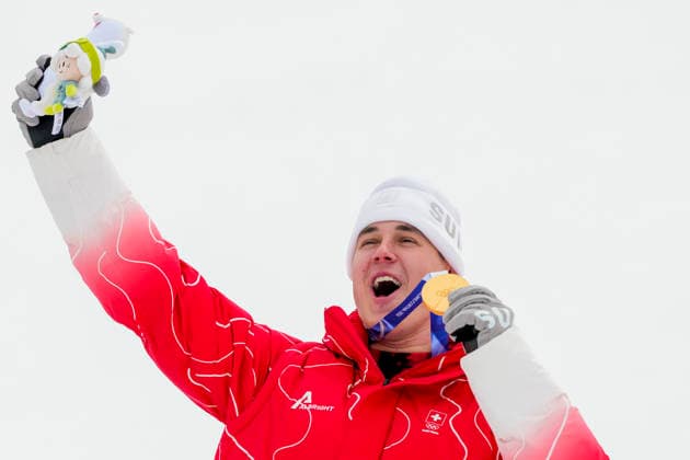 Milano Cortina 2026, Alpine skiing, men, super-G, Olympic champion Franjo von Allmen