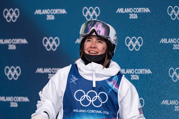 (260211) -- LIVIGNO, Feb. 11, 2026 -- Jaelin Kauf of the United States reacts during the freestyle skiing women s moguls qualification at the Milan-Cortina 2026 Olympic Winter games, Winterspiele,Spiele, Summer games in Livigno, Italy, Feb. 11, 2026. ) (MICO2026)ITALY-LIVIGNO-OLYMPIC WINTER GAMES-SNOWBOARD-WOMEN S HALFPIPE-QUALIFICATION HuxChao 