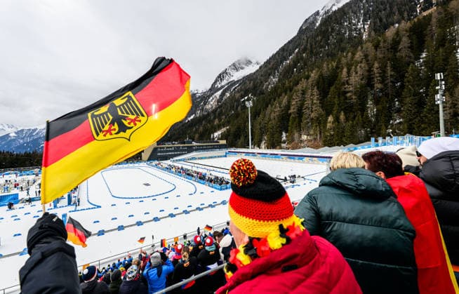 260211 Fans of Germany during women s biathlon 15 km individual during day 5 of the 2026 Winter Olympics on February 11, 2026 in Anterselva. Photo: Joel Marklund BILDBYRAN kod JM JM0789 skidskytte biathlon skiskyting Olympic Games, Olympische Spiele, Olympia, OS olympics winter olympics os ol olympiska spel vinter-os olympiske leker milano cortina 2026 milan cortina 2026 milano cortina 2026 olympic games milano cortina 2026 winter olympic games milano cortina-os milano cortina-ol vinter-ol 5 bbeng individual 15 km dam women kvinner *** 260211 Fans of Germany during women s biathlon 15 km individual during day 5 of the 2026 Winter Olympics on February 11, 2026 in Anterselva Photo Joel Marklund BILDBYRAN code JM JM0789 biathlon biathlon biathlon olympic games olympics olympics winter olympics os ol olympiska spel vinter os olympiske leker milano cortina 2026 milan cortina 2026 milano cortina 2026 olympic games milano cortina 2026 winter olympic games milano cortina os milano cortina ol vinter ol 5 bbeng individual 15 km dam kvinner  Copyright: JOELxMARKLUND BB260211JM017