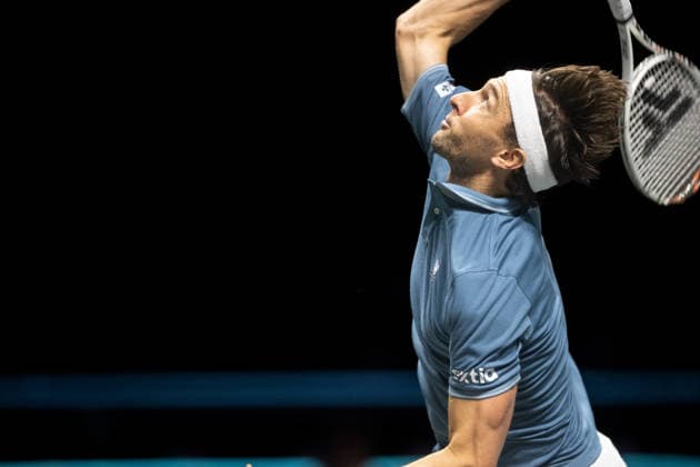 ROTTERDAM, NETHERLANDS - FEBRUARY 11: Arthur Rinderknech of France in action against Stefanos Tsitsipas of Greece on Day 3 of the ABN AMRO Open at Rotterdam Ahoy on February 11, 2026 in Rotterdam, Netherlands. (Photo by Andy Astfalck) Netherlands Copyright: xAndyxAstfalckx