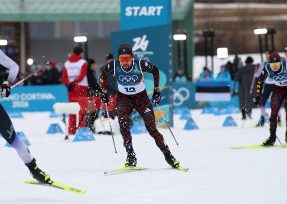 Olympische Winterspiele, Olympia, Nordische Kombination, Individual Gundersen Normal Hill 10km, Langlauf, Val di Fiemme, Tesero RYDZEK Johannes (GER) in der Loipe beim Langlauf *** Olympic Winter Games, Olympic Games, Nordic Combined, Individual Gundersen Normal Hill 10km, cross-country skiing, Val di Fiemme, Tesero RYDZEK Johannes GER in the cross-country skiing track