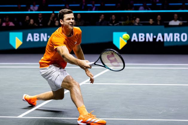 ROTTERDAM, NETHERLANDS - FEBRUARY 11: Hubert Hurkacz of Poland plays a forehand in his Men s Singles First Round match against Alexander Bublik of Kazakhstan during Day Three of the ABN AMRO Open at the Rotterdam Ahoy on February 11, 2026 in Rotterdam, Netherlands. (Photo by Rene Nijhuis) SPO  Copyright: xRenexNijhuis