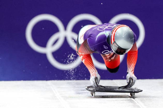 OLYMPICS - Winter Olympic Games, Olympische Spiele, Olympia, OS Milano Cortina 2026 CORTINA D AMPEZZO,ITALY,11.FEB.26 - OLYMPICS, SKELETON - Winter Olympic Games Milano Cortina 2026, men, training. Image shows Florian Auer (AUT).  GEPAxpictures xMaticxKlansek