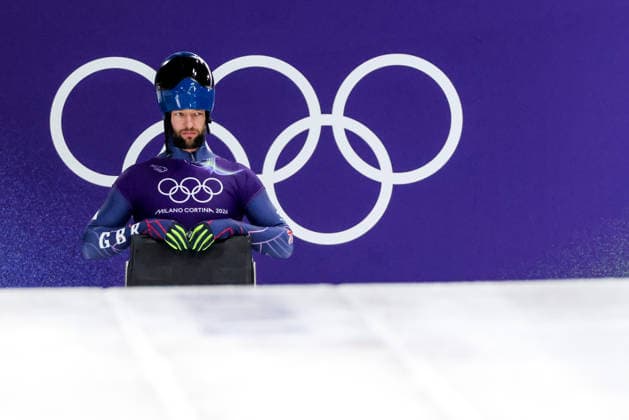 OLYMPICS - Winter Olympic Games, Olympische Spiele, Olympia, OS Milano Cortina 2026 CORTINA D AMPEZZO,ITALY,11.FEB.26 - OLYMPICS, SKELETON - Winter Olympic Games Milano Cortina 2026, men, training. Image shows Marcus Wyatt (GBR).  GEPAxpictures xMaticxKlansek