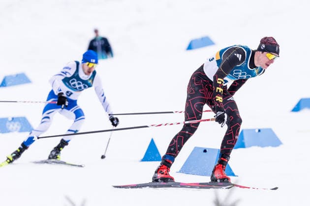 TESERO, ITALY - FEBRUARY 11: Vinzenz Geiger (Germany) during the Nordic Combined Individual Gundersen Normal Hill 10km at the Milano Cortina 2026 Olympics at Tesero Cross-Country Skiing Stadium on day 5 of the Milano Cortina 2026 Olympics on February 11, 2026 in Cortina, Italy. Editorial use only. Italy Copyright: xSteffiexWunderlx