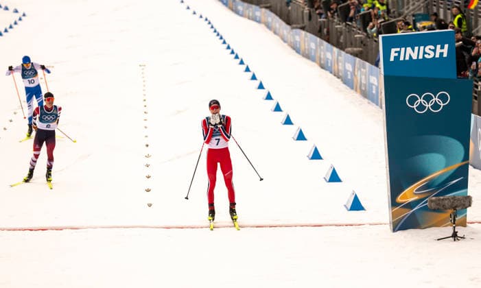 Nordic Combined - Milano Cortina 2026 Winter Olympics Day 5 Finland s Eero Hirvonen (L), Austria s Johannes Lamparter and Norway s Jens Luraas Oftebro compete in the cross-country of the nordic combined individual Gundersen normal hill 10km event at Tesero Cross Country Stadium at Lago di Tesero (Val di Fiemme) during the Milano Cortina 2026 Winter Olympic Games, Olympische Spiele, Olympia, OS on February 11, 2026. Predazzo Italy  Copyright: xAndrzejxIwanczukx originalFilename:iwanczuk-nordicco260211_np9dh.jpg