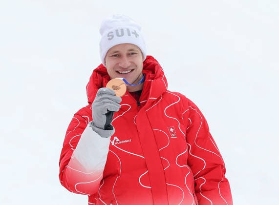 Milano Cortina 2026 - XXV Olympic Winter games, Winterspiele,Spiele, Summer games Bormio - Italy Alpine skiing - Men s SuperG Image Show: Silver Medal ODERMATT Marco (SUI)  Copyright: xSergioxBisi IPAxSportx xipa-agency.netx xx IPA_71314166 IPA_Agency_IPA71314166