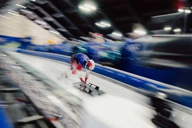 OLYMPICS - Winter Olympic Games, Olympische Spiele, Olympia, OS Milano Cortina 2026 CORTINA D AMPEZZO,ITALY,11.FEB.26 - OLYMPICS, SKELETON - Winter Olympic Games Milano Cortina 2026, men, training. Image shows Emils Indriksons (LAT).  GEPAxpictures xAlexanderxSolc