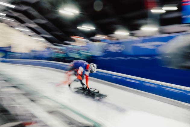 OLYMPICS - Winter Olympic Games, Olympische Spiele, Olympia, OS Milano Cortina 2026 CORTINA D AMPEZZO,ITALY,11.FEB.26 - OLYMPICS, SKELETON - Winter Olympic Games Milano Cortina 2026, men, training. Image shows Josip Brusic (CAN).  GEPAxpictures xAlexanderxSolc