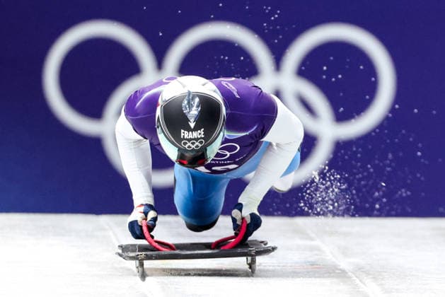 OLYMPICS - Winter Olympic Games, Olympische Spiele, Olympia, OS Milano Cortina 2026 CORTINA D AMPEZZO,ITALY,11.FEB.26 - OLYMPICS, SKELETON - Winter Olympic Games Milano Cortina 2026, men, training. Image shows Lucas Defayet (FRA).  GEPAxpictures xMaticxKlansek