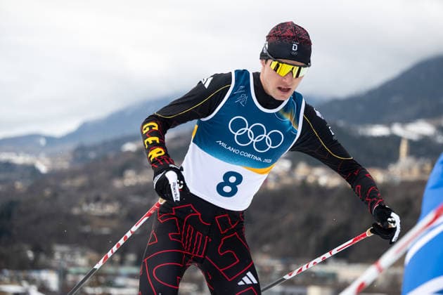 GEIGER Vinzenz (Deutschland), ITA, Olympische Spiele Milano Cortina 2026, Olympia, Nordische Kombination 10 km Gundersen, Langlauf, 11.02.2026 ITA, Olympische Spiele Milano Cortina 2026, Olympia, Nordische Kombination 10 km Gundersen, 11.02.2026 Tesero *** GEIGER Vinzenz Germany , ITA, Olympic Games Milano Cortina 2026, Olympic Games, Nordic Combined 10 km Gundersen, Cross-Country Skiing, 11 02 2026 ITA, Olympic Games Milano Cortina 2026, Olympic Games, Nordic Combined 10 km Gundersen, 11 02 2026 Tesero Copyright: xEibner-Pressefoto Memmlerx EP_MMR
