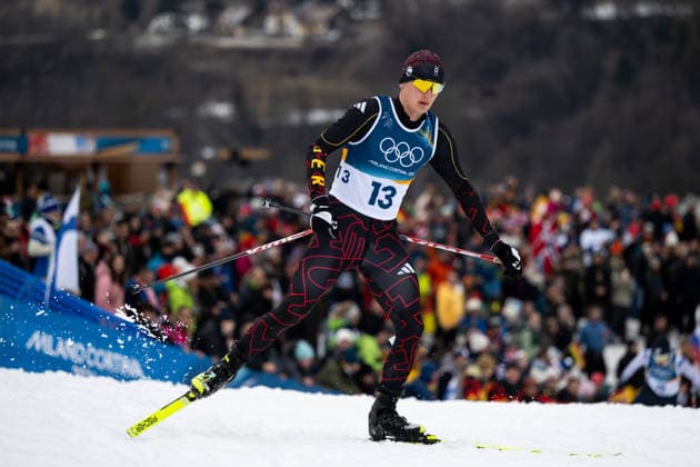 SCHMID Julian (Deutschland), ITA, Olympische Spiele Milano Cortina 2026, Olympia, Nordische Kombination 10 km Gundersen, Langlauf, 11.02.2026 ITA, Olympische Spiele Milano Cortina 2026, Olympia, Nordische Kombination 10 km Gundersen, 11.02.2026 Tesero *** SCHMID Julian Germany , ITA, Olympic Games Milano Cortina 2026, Olympic Games, Nordic Combined 10 km Gundersen, Cross-Country Skiing, 11 02 2026 ITA, Olympic Games Milano Cortina 2026, Olympic Games, Nordic Combined 10 km Gundersen, 11 02 2026 Tesero Copyright: xEibner-Pressefoto Memmlerx EP_MMR