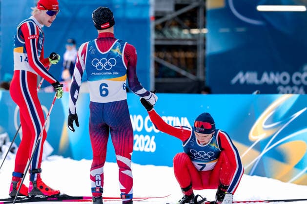 OLYMPICS - Winter Olympic Games, Olympische Spiele, Olympia, OS Milano Cortina 2026 TESERO,ITALY,11.FEB.26 - OLYMPICS, NORDIC SKIING, NORDIC COMBINED, CROSS COUNTRY - Winter Olympic Games Milano Cortina 2026, 10km Gundersen, men. Image shows Andreas Skoglund (NOR), Johannes Lamparter (AUT) and Jens Luraas Oftebro (NOR).  GEPAxpictures xMatthiasxTrinkl