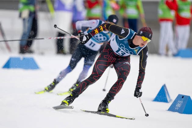 OLYMPICS - Winter Olympic Games, Olympische Spiele, Olympia, OS Milano Cortina 2026 TESERO,ITALY,11.FEB.26 - OLYMPICS, NORDIC SKIING, NORDIC COMBINED, CROSS COUNTRY - Winter Olympic Games Milano Cortina 2026, 10km Gundersen, men. Image shows Akito Watabe (JPN) and Julian Schmid (GER).  GEPAxpictures xOliverxLerch