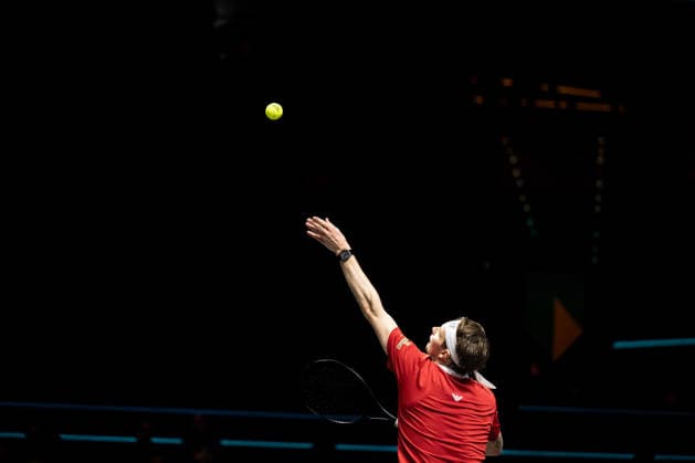 ROTTERDAM, NETHERLANDS - FEBRUARY 11: Alexander Bublik of Kazakhstan in action against Hubert Hurkacz of Poland on Day 3 of the ABN AMRO Open at Rotterdam Ahoy on February 11, 2026 in Rotterdam, Netherlands. Netherlands Copyright: xAndyxAstfalckx