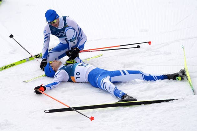 Pn Val di Fiemme 11 02 2026 - Olimpiadi Milano Cortina 2026 Nortic Combined foto Image nella foto: Johannes Lamparter-Eero Hirvonen 