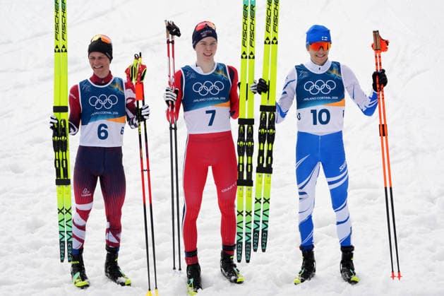 Pn Val di Fiemme 11 02 2026 - Olimpiadi Milano Cortina 2026 Nortic Combined foto Image nella foto: Jens Luraas Oftebro-Johannes Lamparter-Eero Hirvonen 