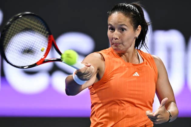 WTA, Tennis Damen QATAR TOTALENERGIES OPEN 2026-ROUND OF 16 Daria Kasatkina of Australia competes in her round of 16 match against Iga Swiatek of Poland during the WTA Qatar TotalEnergies Open 2026 tennis tournament at the Khalifa International Tennis Complex in Doha, Qatar, on February 11, 2026. ¨ ¨¨ DOHA Qatar Copyright: xNOUSHADx