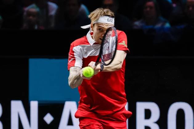 Alexander Bublik in action against Hubert Hurckacz ABN AMRO Open, Day Three, ABN AMRO Open, Rotterdam Ahoy, February 11, 2026, Rotterdam, Netherlands.