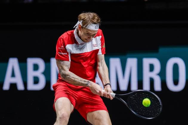 Alexander Bublik in action against Hubert Hurckacz ABN AMRO Open, Day Three, ABN AMRO Open, Rotterdam Ahoy, February 11, 2026, Rotterdam, Netherlands.