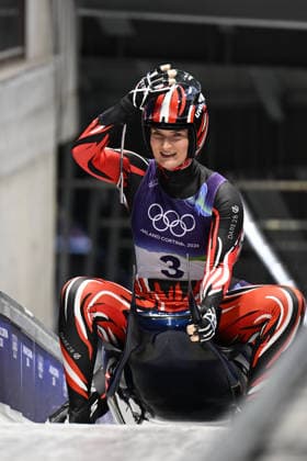 OLYMPICS - Winter Olympic Games, Olympische Spiele, Olympia, OS Milano Cortina 2026 CORTINA D AMPEZZO,ITALY,11.FEB.26 - OLYMPICS, LUGE - Winter Olympic Games Milano Cortina 2026, women, doubles. Image shows Selina Egle and Lara Michaela Kipp (AUT).  GEPAxpictures xAlexanderxSolc