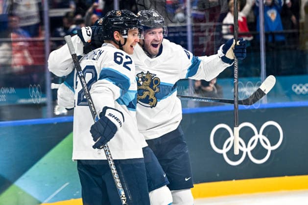 11 02 2026, Milano, Santa Giulia Ice hockey, Eishockey Arena, Winter Olympics: Slovakia - Finland (Ice Hockey), Artturi Lehkonen of Finland and Joel Armia of Finland celebrate a goal Milano Santa Giulia Ice Hockey Arena Lombardy Italy *** 11 02 2026, Milano, Santa Giulia Ice Hockey Arena, Winter Olympics Slovakia Finland Ice Hockey , Artturi Lehkonen of Finland and Joel Armia of Finland celebrate a goal Milano Santa Giulia Ice Hockey Arena Lombardy Italy Copyright: xJustPictures.ch AndreaxBrancax jp-en-AnBr-AB-AAB_194911022026