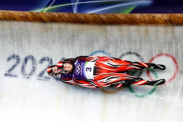 OLYMPICS - Winter Olympic Games, Olympische Spiele, Olympia, OS Milano Cortina 2026 CORTINA D AMPEZZO,ITALY,11.FEB.26 - OLYMPICS, LUGE - Winter Olympic Games Milano Cortina 2026, women, doubles. Image shows Selina Egle and Lara Michaela Kipp (AUT).  GEPAxpictures xMaticxKlansek