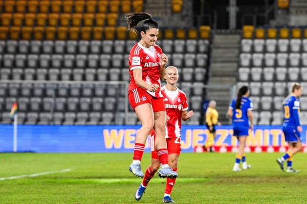 Soccer I Women I Season 2025 2026 I Bundesliga I 16 Matchday I FC Carl Zeiss Jena FC Bayern Munich I 11 02 2026 Goal celebration Jovana Damnjanovic 9, FC Bayern Munich after the goal for 2 0 Jena Ernst Abbe Sportfeld, ad hoc Arena Thüringen Germany Copyright: xLobeca InesxHähnelx